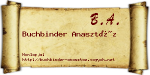 Buchbinder Anasztáz névjegykártya